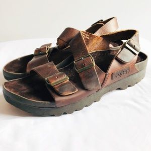 reebok leather sandals